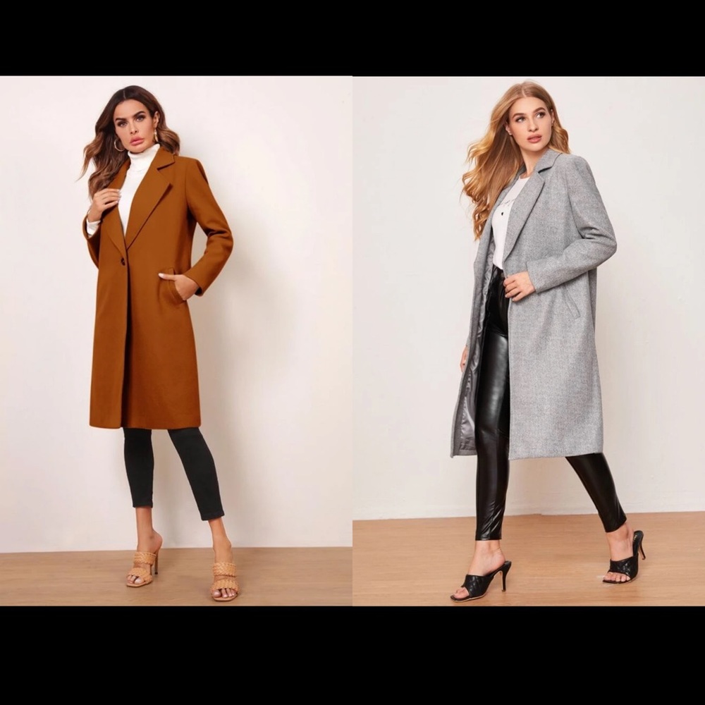 Pea coat style overcoats.